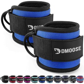 DMoose Fitness Foot Loops Cable Pull - Kickbacks Foot Loop - Foot Cuffs Cable Pull, Cable Pull Foot Straps for Fitness Training - Ankle Straps Foot Straps (Blue - Pair)