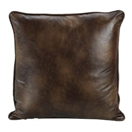 HiEnd Accents Brown Faux Suede/Leather Reversible Euro Sham Pillow Cover