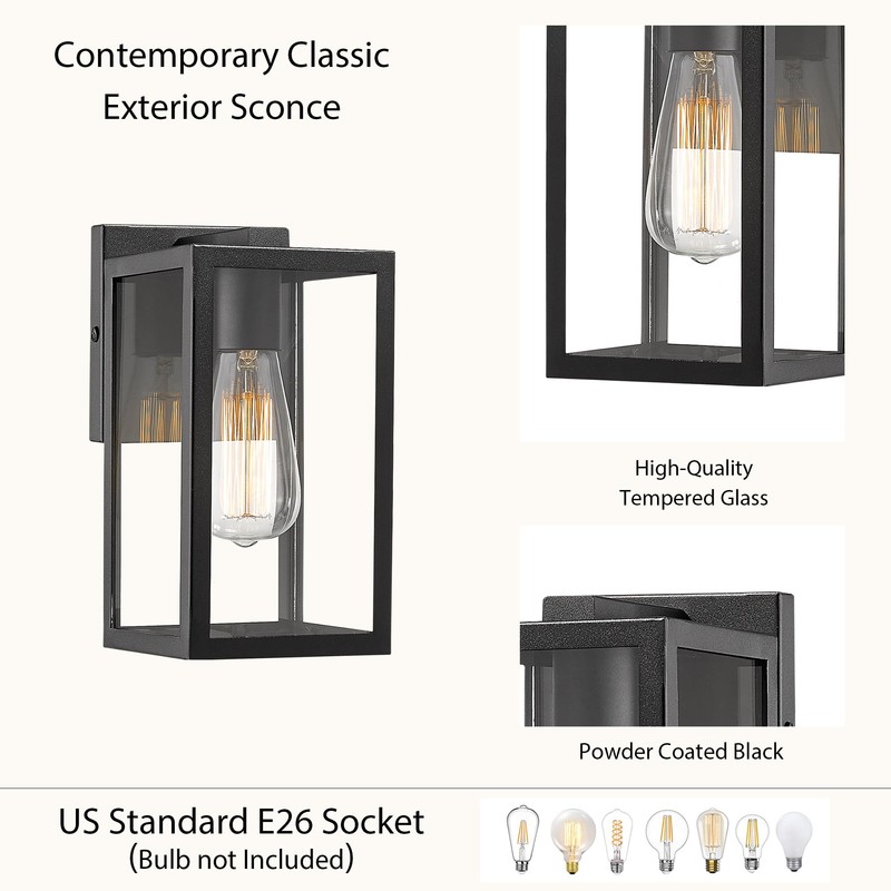 Bestshared Exterior Wall Lantern, Outdoor Wall Sconce, Patio Lighting Fixture
