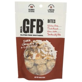 The Gluten Freeb Bites Dark Chocolate Coconut Case of 6, 4 oz, Package may vary