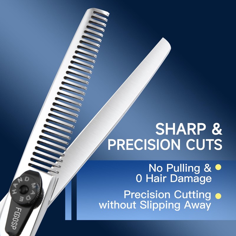 FOGOSP 6” Barber Thinning Scissors with CNC Tech Hair Thining