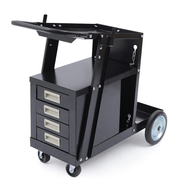 ZAWAYINE 4 Drawer Cabinet Welding Cart, Heavy Duty Welder Carts