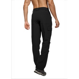 keihTrail Work Pants for Men Waterproof Lightweight Quick Dry Travel Fishing Camping Men Hiking Cargo Pants Outdoor 6 Pockets Black