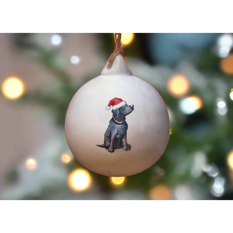Image Industry Labrador Black Ceramic Bauble - Tree Decoration -