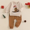 MAHUAOYIXI Toddler Boys Christmas Outfits Embroidery Gingerbread Man Long Sleeve