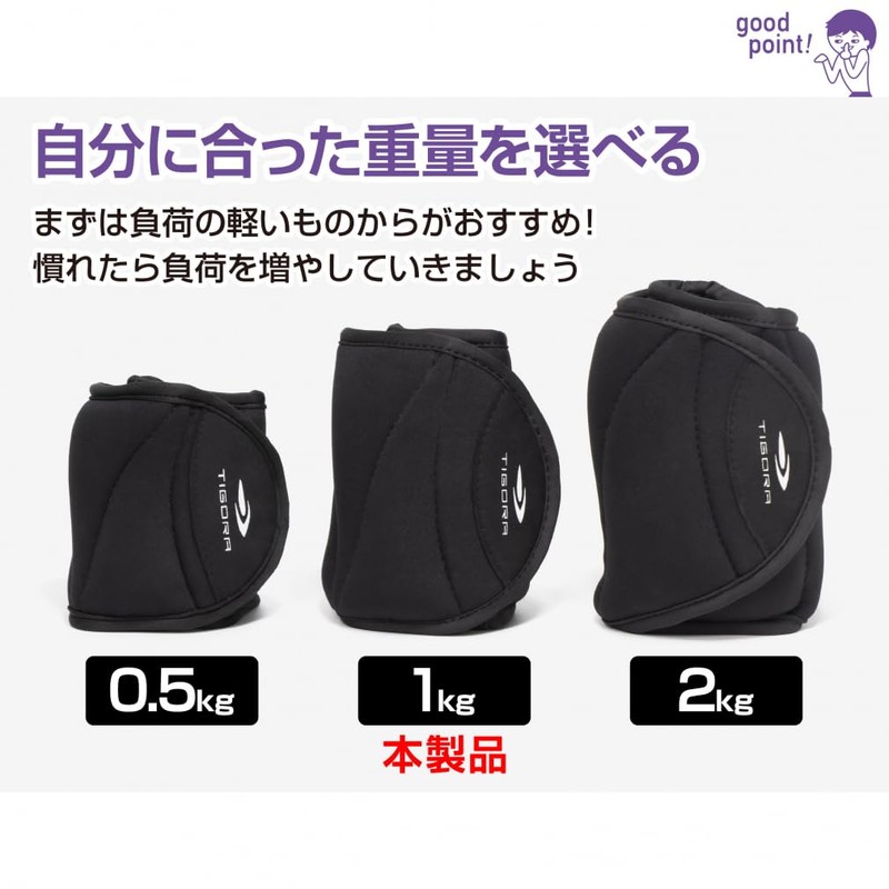 Tigora Easy Fit Wrist & Ankle Weights, 2.2 lbs (1.0