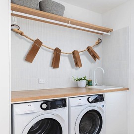 UVKDEENK Wood Towel Hooks for Bathroom, Farmhouse Bath Robe Towel Holder, Vintage Handmade Wooden Wall Mounted Towel Racks for Kitchen Home Storage Decor (Light Brown, M)