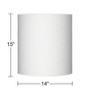 White Tall Linen Large Drum Lamp Shade 14" Top x