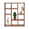 MITREL 17.7x15.7-Inch Shadow Box Shelf 9-Slot Rustic Wood Floating Shelves