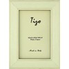 Tizo 4 x 6" Inch Double Gold Border Wood White