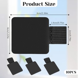 Piriuuo 16 Pcs Pen Loop Holder, Pen Holder for Notebook Self Adhesive Leather Pencil Holder Elastic Pen Loop Designed for Notebooks Journals Desks Planners Calendars School Office (Black)