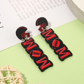 Game Day Earrings for Women Football Mom Accessories Football Helmet Earrings Sport Drop Dangle Earrings Game Day Outfits Accessories Party Favor Gifts (Color D)