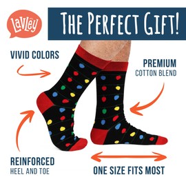 Lavley – Calcetines divertidos de Navidad para hombres y mujeres – regalo de día festivo, calcetín de Navidad, regalo secreto de Papá Noel (It Lit)