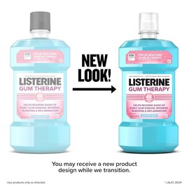 Listerine Gum Therapy Antiplaque & Anti-Gingivitis Mouthwash, Oral Rinse to Help Reverse Signs of Early Gingivitis Like Bleeding Gums, ADA Accepted, Glacier Mint, 1 L - Size: 33.8 Fl Oz (Pack of 1)