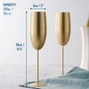 Oak & Steel - 4 Stainless Steel Champagne Flutes with