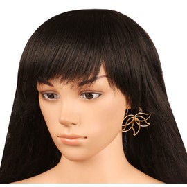 New! Touchstone Indian Bollywood Fashion Handcrafted Beautifully Created Paisley Inspired Designer Jewelry Light Weight Earrings In Gold Tone For Women.