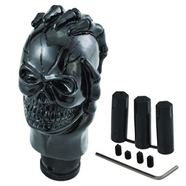Temzzer Skull Resin Transmission Gear Shifter Lever Knob Heavy Shiny Vehicle Stick Handle for Most Manual Automotive Vehicles (Black)