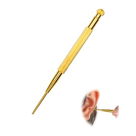 LYHMHAMY Face Pointer, Spring Type, Ear Urn Stick, Brass Massage Stick, Press Point of Pressure, Myofascial Release, Double-ended Massage Tool, Position Check, Lightweight, Unisex