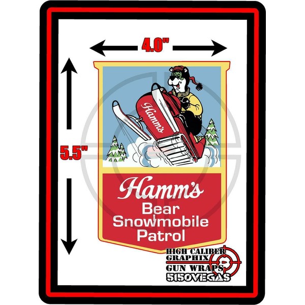 Hamm's 70's HAMM'S Beer BEAR On Snowmobile Window Vintage Decal