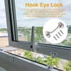 4 Inch Hook and Eye Latch Silver, 2 Pcs Stainless