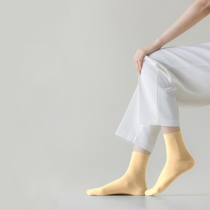YNOBUN Women's Socks, Autumn, Winter, Antiperspiration, Deodorizing, Medium Folding Socks,
