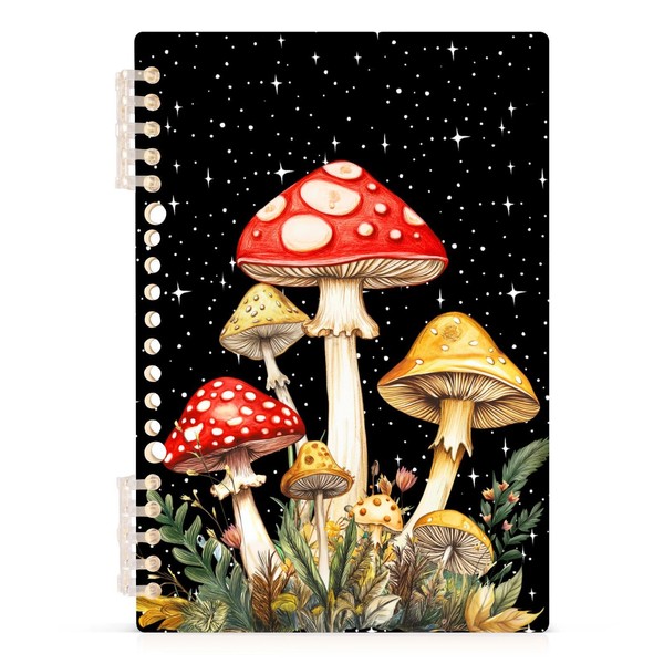 XUWU Mushrooms Spiral Notebook with Removable Circle Ring for College