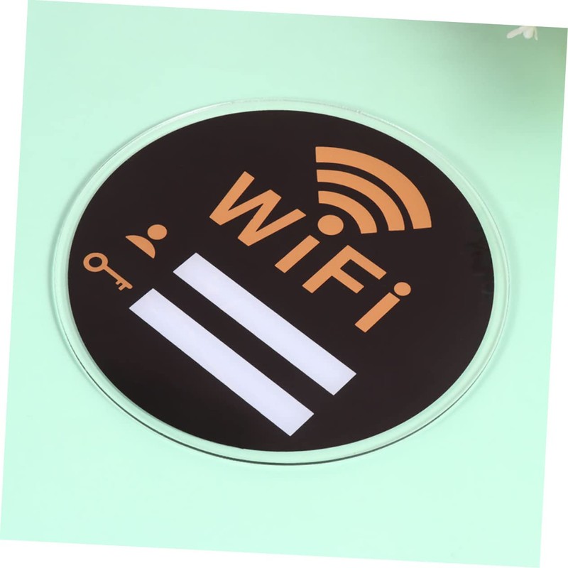LALAFINA WiFi Sign Emblems Office Decor Black Trim Large WiFi