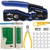 CHZHLM Rj45 Crimp Tool Kit Pass Through Crimping Tool Crimper