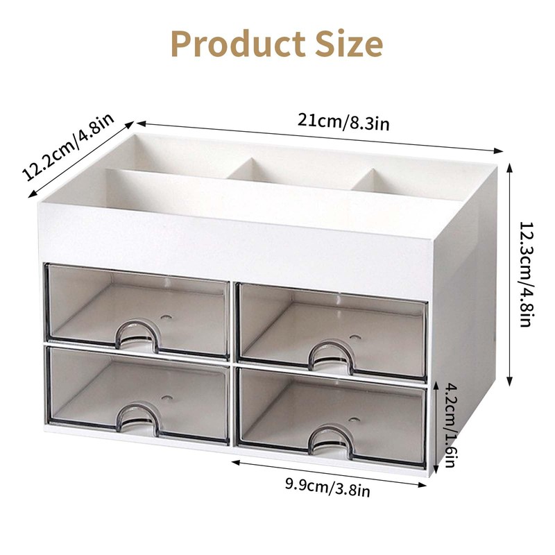 Desk Organiser with 4 Compartments and 4 Drawers - Multifunctional