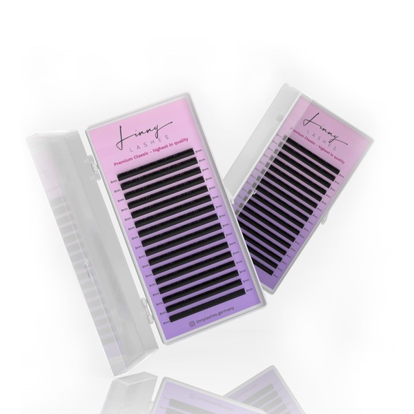 LINNY LASHES Klassische Wimpernverlängerung, 0.15 mm Stärke, 1:1 Einzelwimpern, Curls