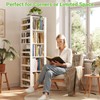 Homykic Rotating Bookshelf, Bamboo 360 Display Spinning Bookcase Tower, 5-Tier