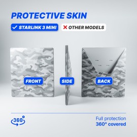 EYO Protective Sticker for Starlink Mini Accessories - Weatherproof Sticker for Outdoor Use - Easy to Apply - Different Designs Available - No Signal Loss - Residue-Free Removal Camo Grey