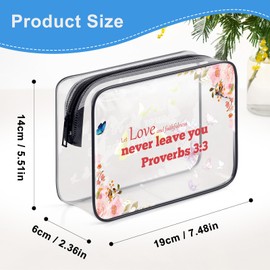 Religious Valentine Gifts for Women Cosmetic Bag Inspirational Bible Verse Makeup Bag Christian Faith Gifts for Friend Mom Employee Coworker Positive Christmas Birthday Gift Zipper Toiletry Pouch