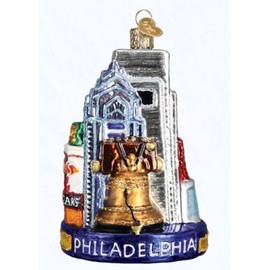 Old World Christmas Cities, Places and Landmarks Glass Blown Ornaments for Christmas Tree Philadelphia