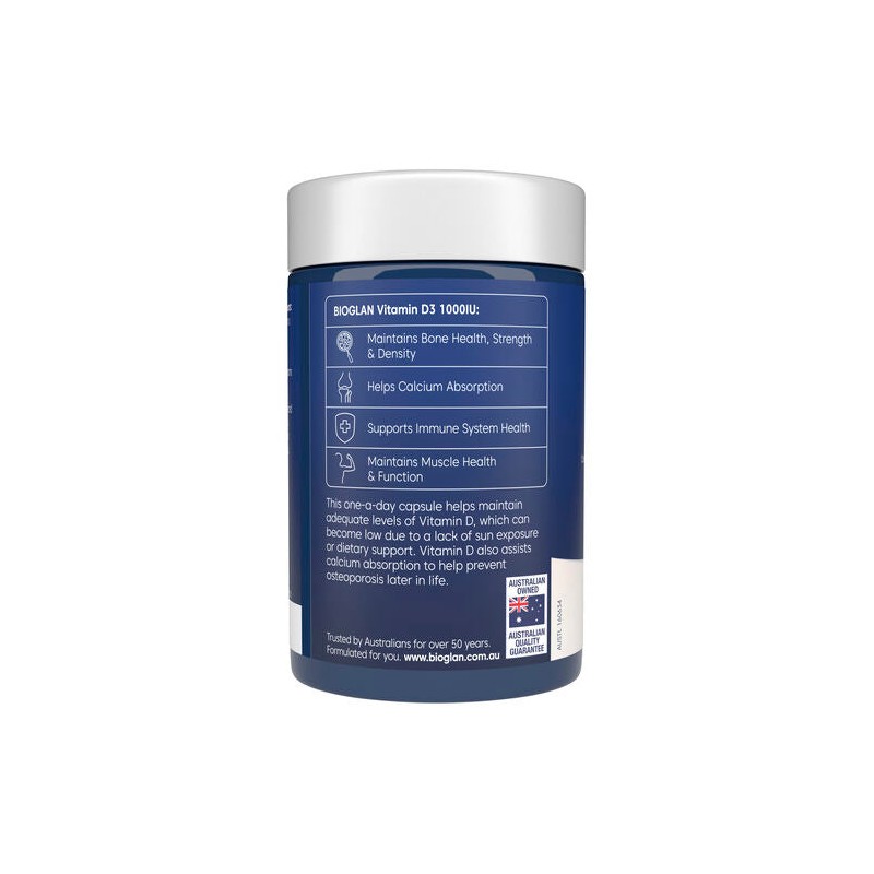Bioglan Vitamin D3 1000IU 250 Capsules