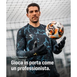 T1TAN Rebel 2.0 Black Out - Guanti da portiere - guanti da portiere di calcio - senza protezione per le dita - taglia 8