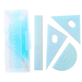 Triangular Ruler, Triangular Funnel Set, Mathematical Geometric Ruler Set for Students, Green, For Triangles, Straight Ruler, Protractor, Ruler Set, Middle School Students, Stationery, Convenient to