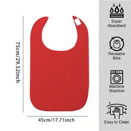 KEMUZ 2 Stück Lätzchen für Erwachsene und Latz für Erwachsene, Wasserdichte Waschbare Leicht zu Reinigen, Unisex Kleiderschutz für Senioren und Behinderte, Komfortabler Ess