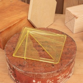 Yellow Transparent Center Finder for 8 inch Square Round, Octagon and 5-3/4 inch Hexagon Shaped Material Ideal For Woodworkers, Carpenters or Around the Home …