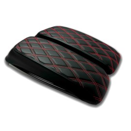 ShoreFire Design 2014-2023 Premium Double Diamond Saddlebag Lid Covers for Harley Davidson Fire Red