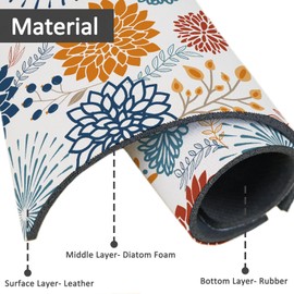 15" X 5.5" Kitchen Sink Splash Guard Faucet Mat Mandala Super Absorbent Fast Drying Faucet Guard & Draining Mat Sink Splash Guard Behind Faucet for Kitchen, Bathroom