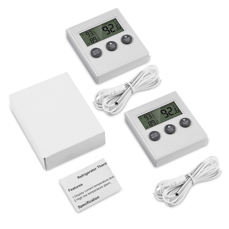 KeeKit Refrigerator Thermometer, 2 Pack Digital Freezer Thermometer, Upgraded Fridge