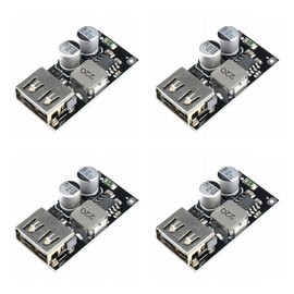 JZK 4 x USB DC Step Down Module 24V/12V to 5V QC 3.0 Cell Phone Fast Charge Board Module Power Buck Module DC-DC Step Down Power Supply Converter