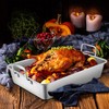 Leonyo Large Turkey Roasting Pan with V-shaped Rack, Rectangular 16