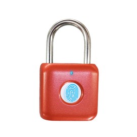 Fingerprint Padlock eLinkSmart Digital Padlock Locker Lock Metal Keyless Thumbprint Lock for Gym Locker, School Locker, Backpack, Suitcase, Luggage (Red)