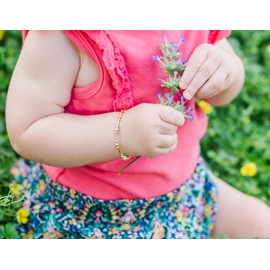 Cherished Moments Children's 14K Gold-plated over Sterling Silver Bracelet with Liquid Gold and Gold Stardust Accents for Little Girls and Kids (6-12 Years)