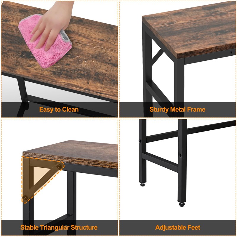 Livofloral Narrow Console Table, 29.5" Entryway Table with 2 Support