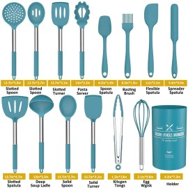 Umite Chef 15 Pcs Silicone Cooking Utensils Kitchen Utensil Set - Umite Chef 446°F Heat ...