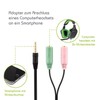 Adapter PC Headset 2-x 3.5mm plug > 4-pin jack for
