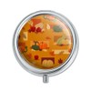 Fall Autumn Harvest Pumpkin and Squash Pattern Pill Case Trinket